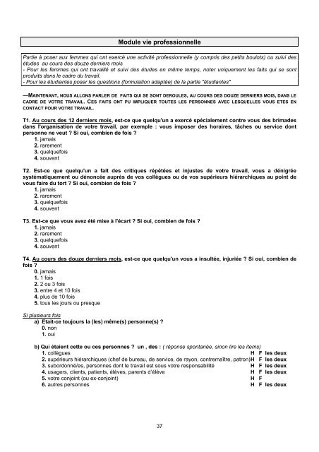 QUESTIONNAIRE ENVEFF 2000 - Ined