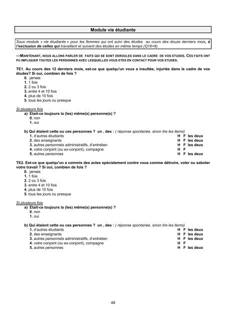 QUESTIONNAIRE ENVEFF 2000 - Ined