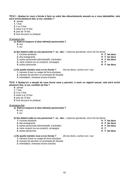 QUESTIONNAIRE ENVEFF 2000 - Ined