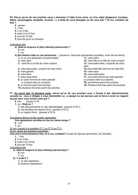 QUESTIONNAIRE ENVEFF 2000 - Ined