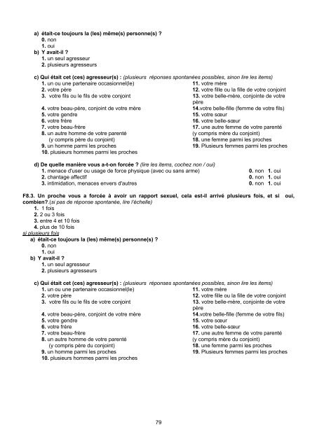 QUESTIONNAIRE ENVEFF 2000 - Ined