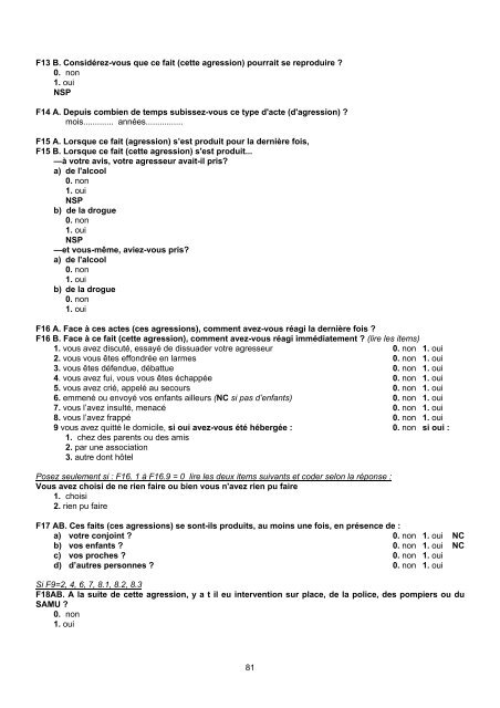 QUESTIONNAIRE ENVEFF 2000 - Ined