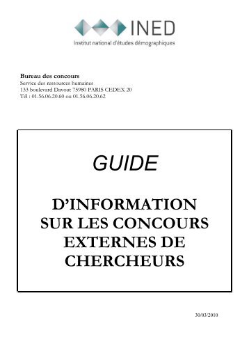 d'information sur les concours externes de chercheurs - Ined