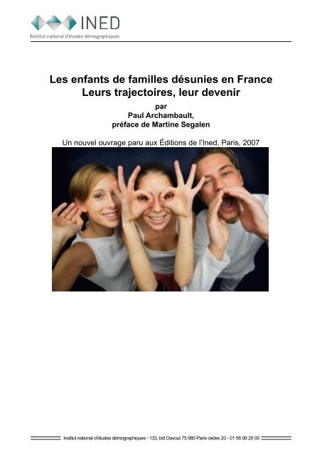 Les enfants de familles désunies en France Leurs trajectoires ... - Ined