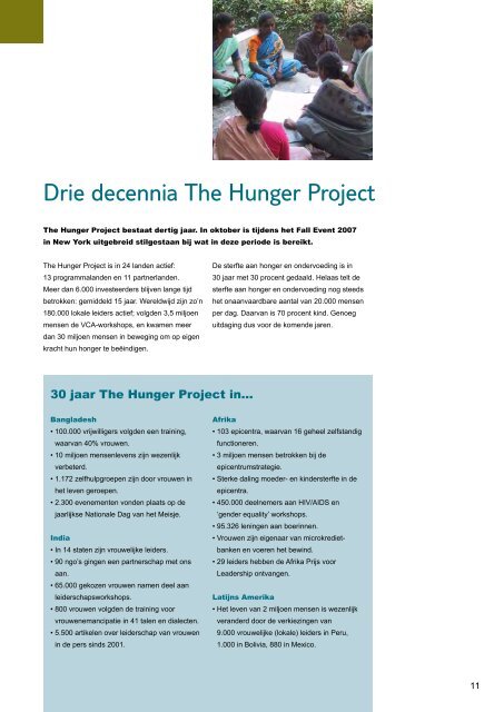 jaarverslag 2007 - The Hunger Project