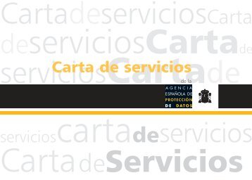 Carta de Servicios de la Agencia EspaÃ±ola de ProtecciÃ³n de Datos
