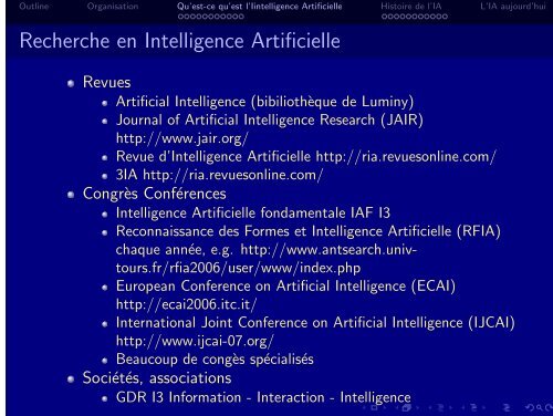 Intelligence artificielle : cours Master 1 - Introduction