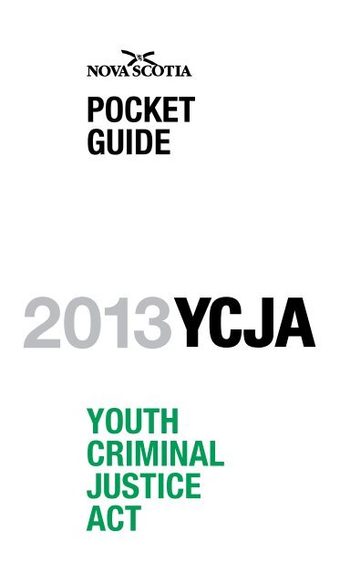 YCJA Pocket Guide - Government of Nova Scotia