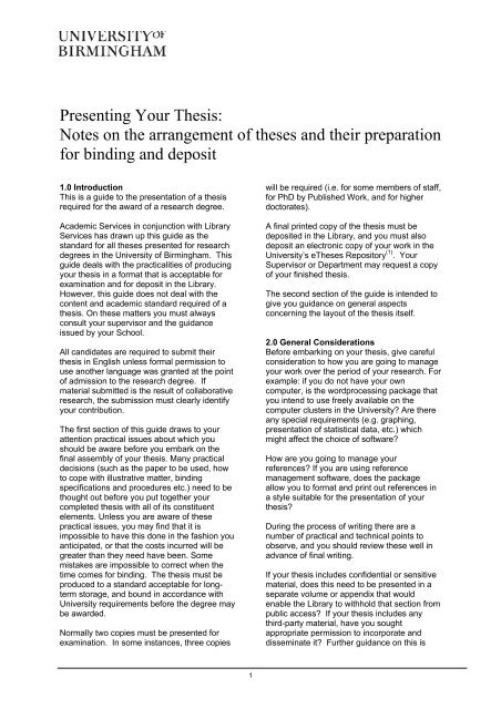 submitting your thesis university of birmingham