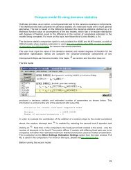 Compare model fit using deviance statistics