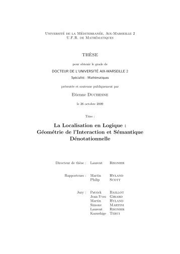 GÃ©omÃ©trie de l'Interaction et SÃ©mantique DÃ©notationnelle