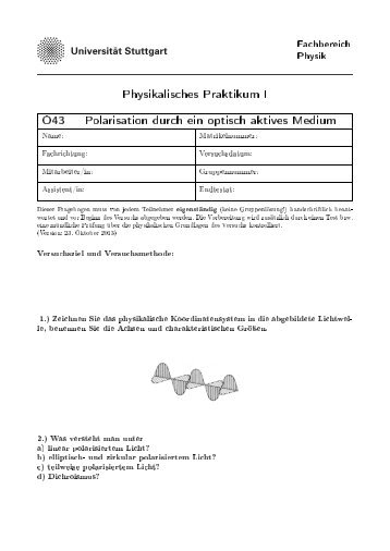 Anleitungstext - am Fachbereich Physik der UniversitÃ¤t Stuttgart