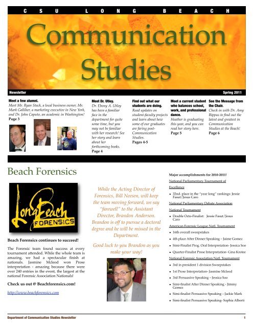 Communication Studies - California State University, Long Beach