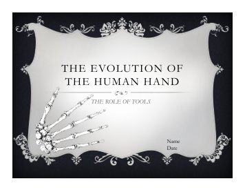 THE EVOLUTION OF THE HUMAN HAND