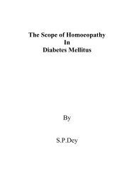 The Scope of Homoeopathy In Diabetes Mellitus - SAFECURE.NET