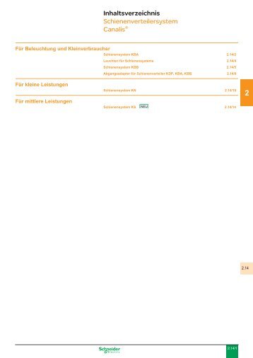 2.14 Schienenverteilersystem Canalis - Schneider Electric