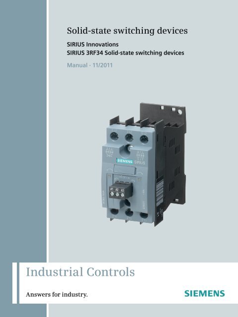 Manual Sirius Innovations Sirius 3rf34 Solid State Siemens