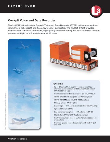 FA2100 CVDR - L-3 Aviation Recorders