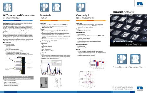 Piston Dynamics - Ricardo