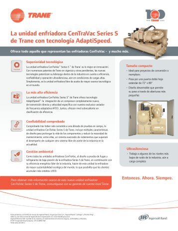 La unidad enfriadora CenTraVac Series S de Trane con tecnología ...