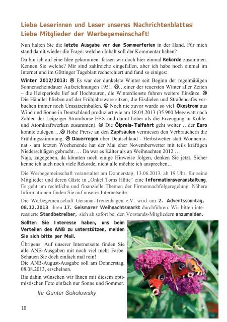 Nachrichtenblatt Juni/Juli 2013 - Werbegemeinschaft Geismar ...