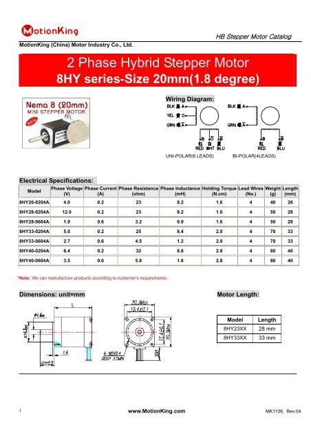 2 Phase Hybrid Stepper Motor