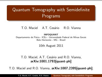 Quantum Tomography with Semidefinite Programs - UFF