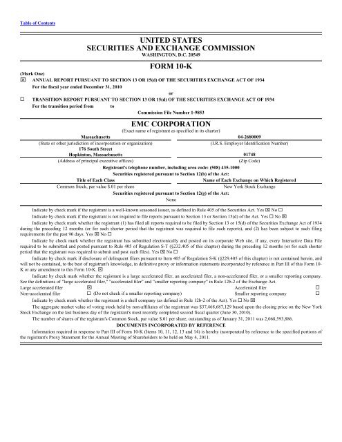 united states securities and exchange commission form 10-k emc ...