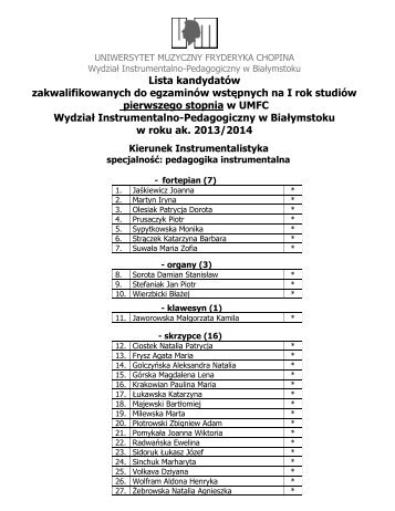 Lista KandydatÃƒÂ³w PI, W 2014 na 03.06.2013.pdf - Uniwersytet ...