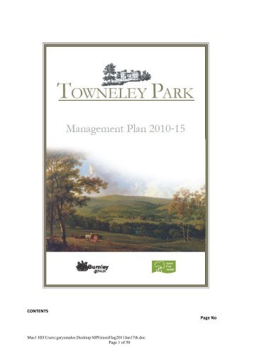 Towneley park management plan - Burnley Borough Council