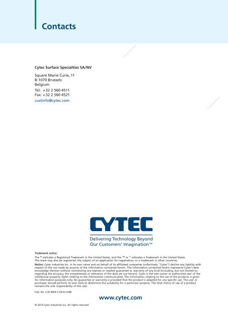 Contacts - CYTEC Industries