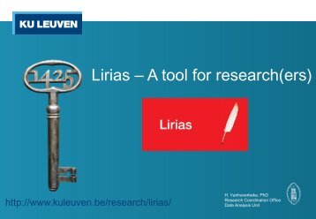 LIRIAS â a tool for research(ers) - KU Leuven