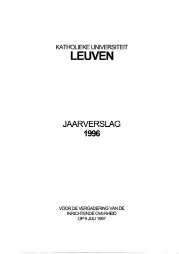 Download het jaarverslag 1996 (PDF) - KU Leuven