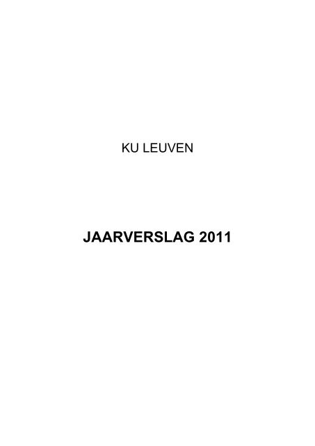 JAARVERSLAG 2011 - KU Leuven