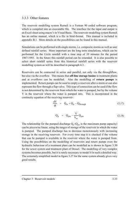 Chapter 3 : Reservoir models - KU Leuven