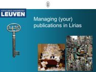 Practical Guide to Managing your publications in Lirias - KU Leuven