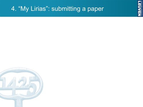 Practical Guide to Managing your publications in Lirias - KU Leuven