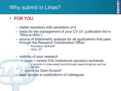 Practical Guide to Managing your publications in Lirias - KU Leuven