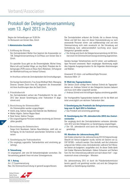 Verkauf Schweiz "Point of Sale 2/2013"