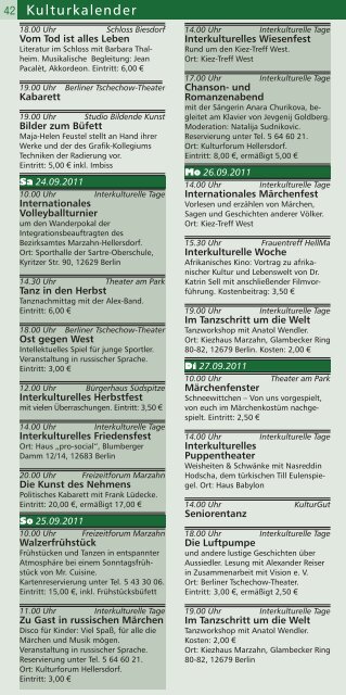 Friedenslesung 2011 - kultur-kalender.info