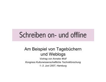 Schreiben on- und offline - Kultur.uni-hamburg.de