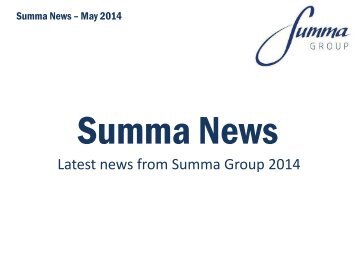 Summa Group News, May 2014