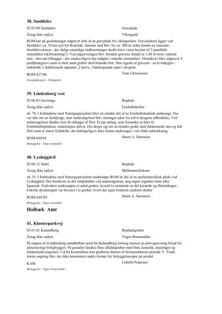 Katalog over udgravninger 1985 (PDF-format) - Kulturstyrelsen