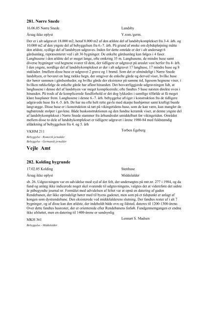 Katalog over udgravninger 1985 (PDF-format) - Kulturstyrelsen