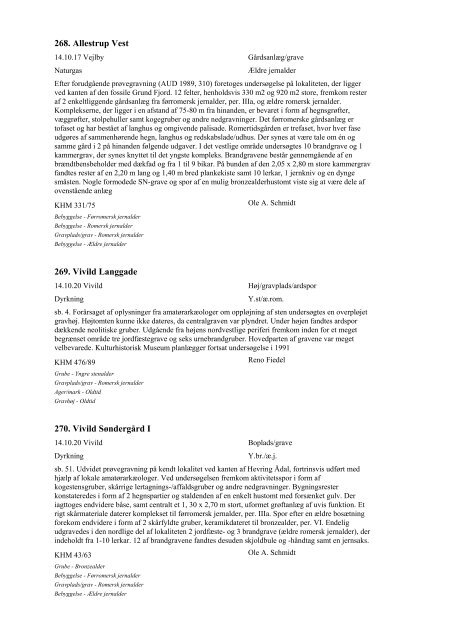 Katalog over udgravninger 1990 (PDF-format) - Kulturstyrelsen