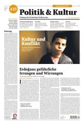 Politik & Kultur 4/2013 - Deutscher Kulturrat