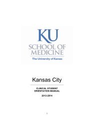 Clinical Orientation Manual - University of Kansas Medical Center