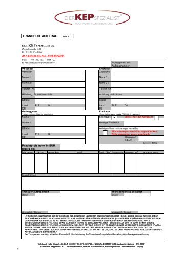 TRANSPORTAUFTRAG Seite 1