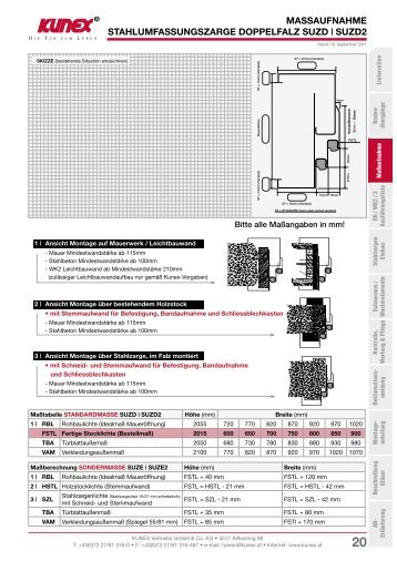 MASSAUFNAHME StAHlUMFASSUNgSzArgE DoppElFAlz ... - Kunex