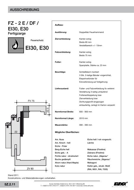 5Z.2 / Zargen für SchutZtüren - Kunex